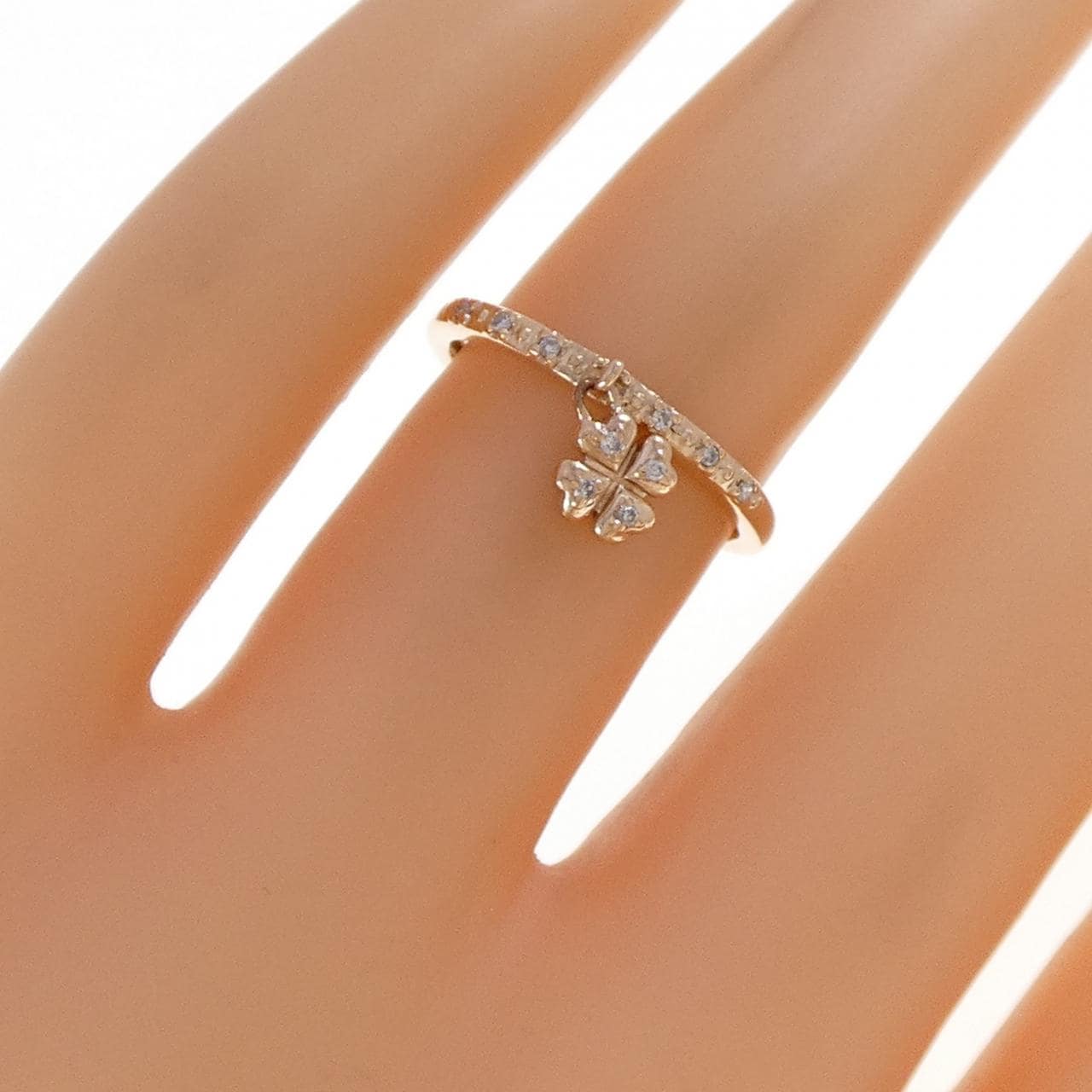 K10PG Clover Diamond Ring 0.04CT