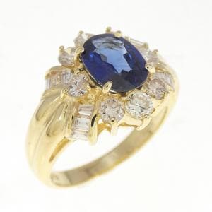 K18YG サファイヤ リング 1.36CT