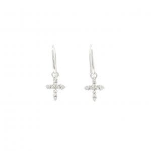 スタージュエリー クロス ダイヤモンド ピアス 0.16CT