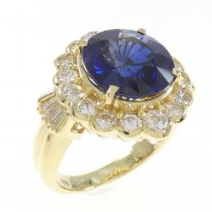 K18YG サファイヤ リング 7.03CT