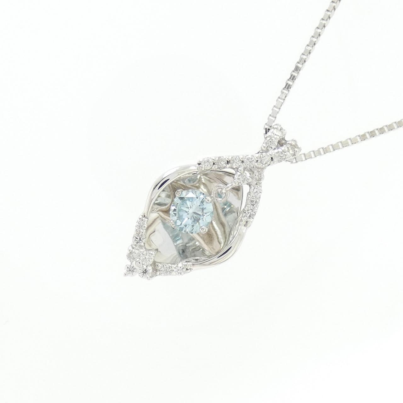 K18WG ダイヤモンド ネックレス 0.17CT