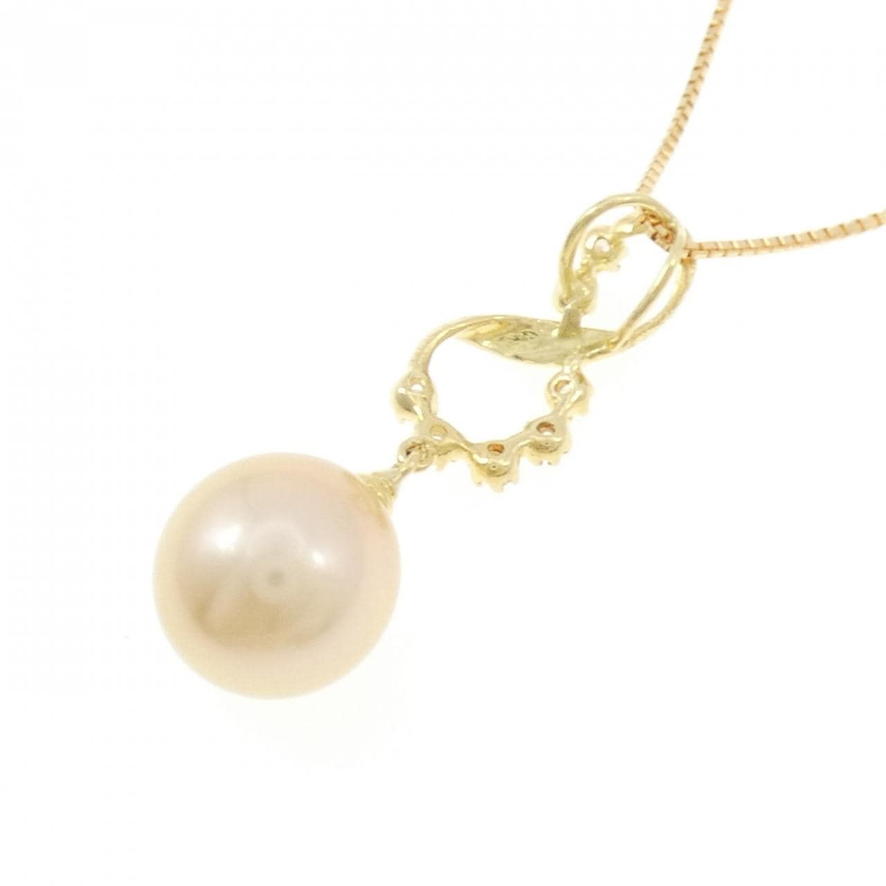 K18YG 白蝶パール ネックレス 11.7mm