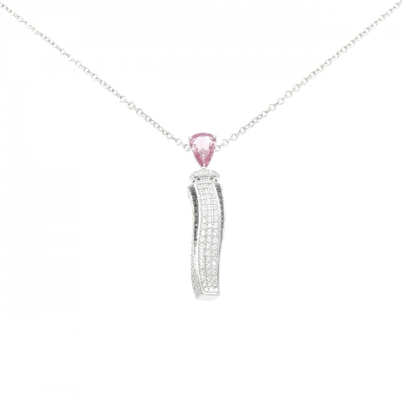 K18WG/750WG パヴェ サファイヤ ネックレス 1.010CT