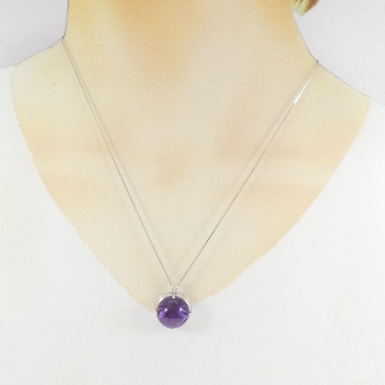 K18WG アメジスト ネックレス 16.96CT