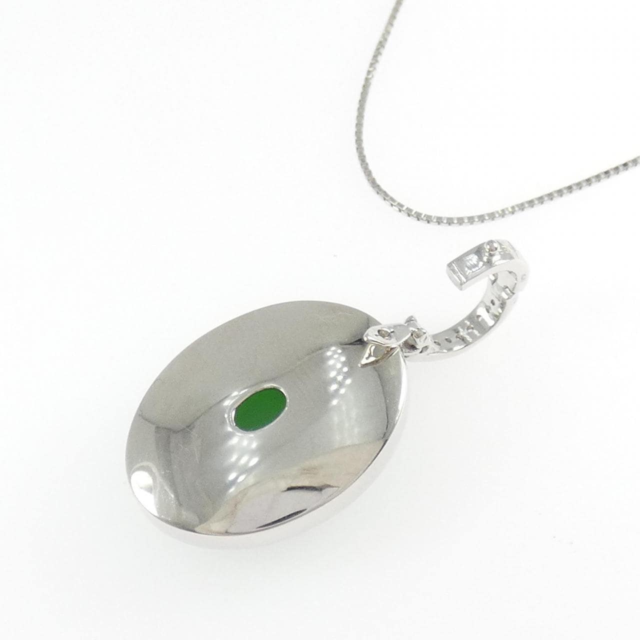 K18WG ヒスイ ネックレス 19.28CT