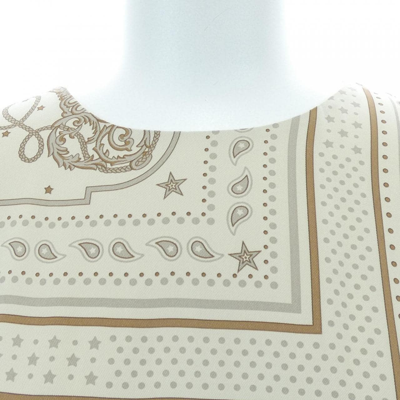 HERMES HERMES LES RUBANS DU CHEVAL *07-7300 Twill Reine Dress