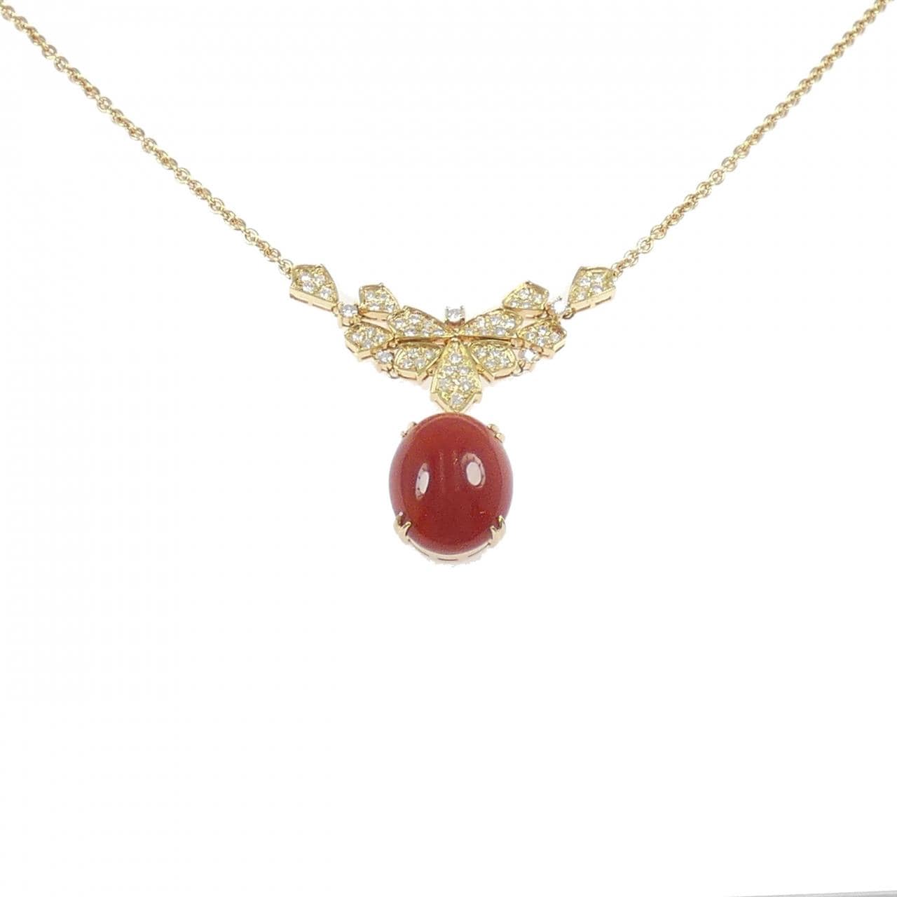 K18YG サンゴ ネックレス 18.71CT