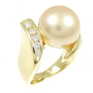 K18YG 白蝶パール リング 11.4mm