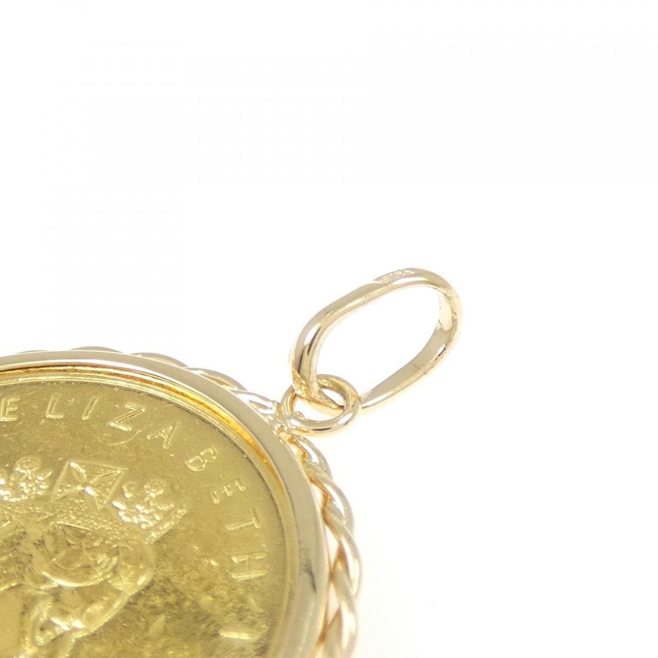 K18YG(枠) コイン ペンダント