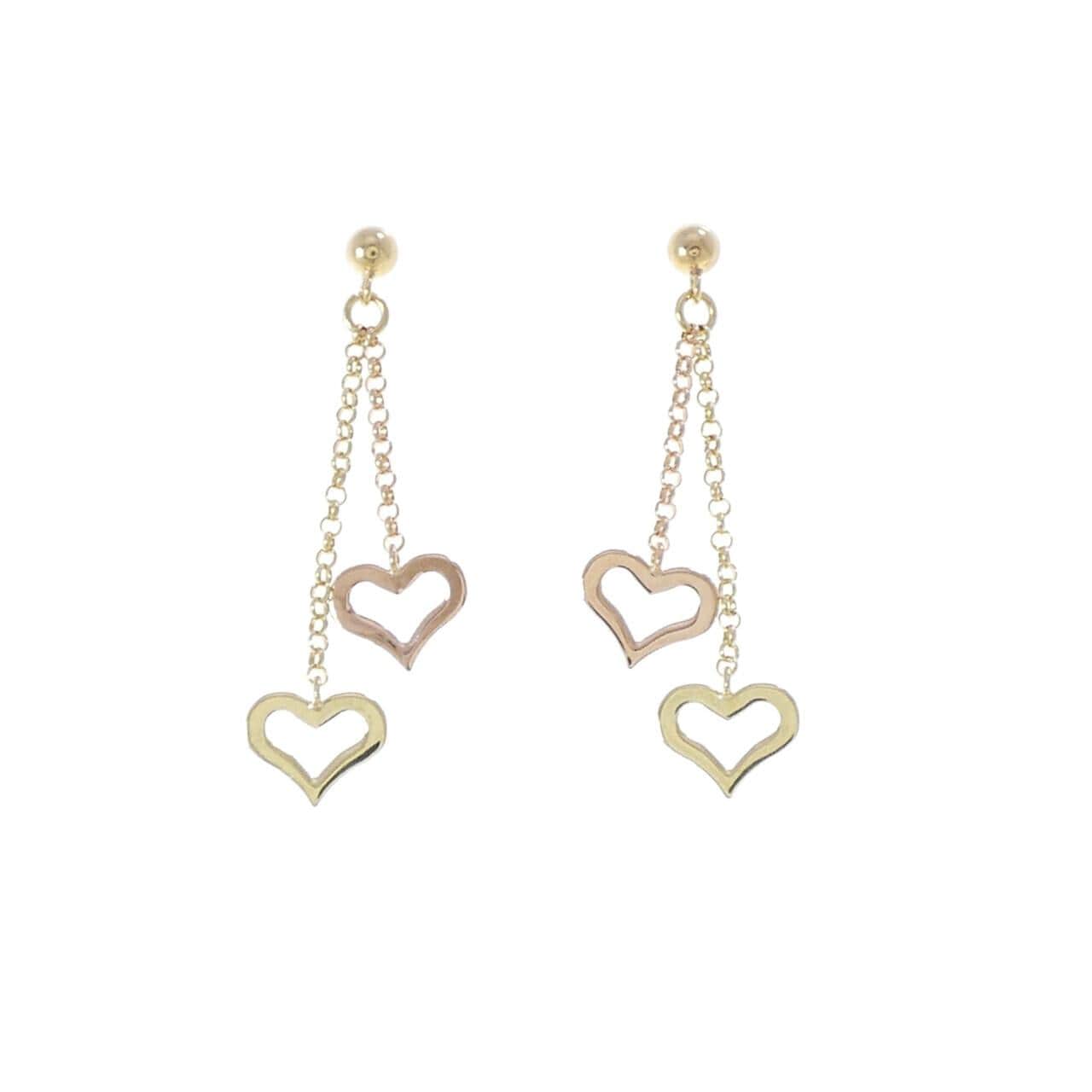 K18YG/K18PG ハート ピアス