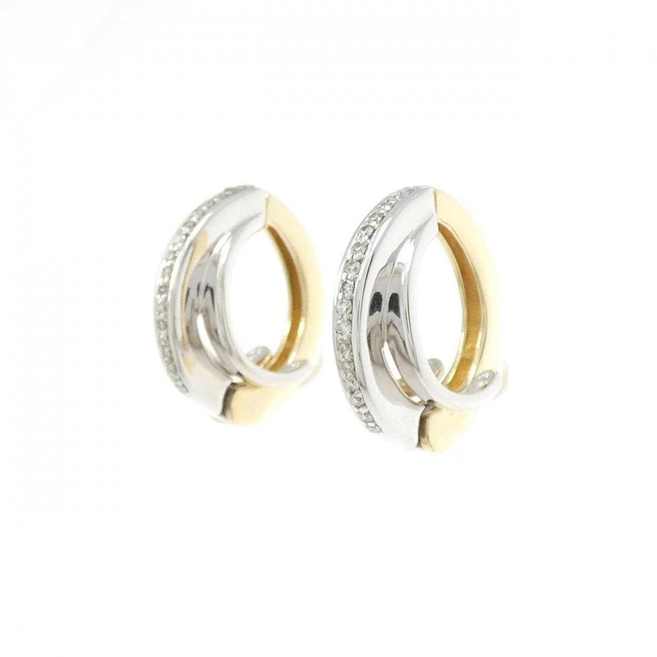 K18YG/K18WG ダイヤモンド イヤリング 0.16CT