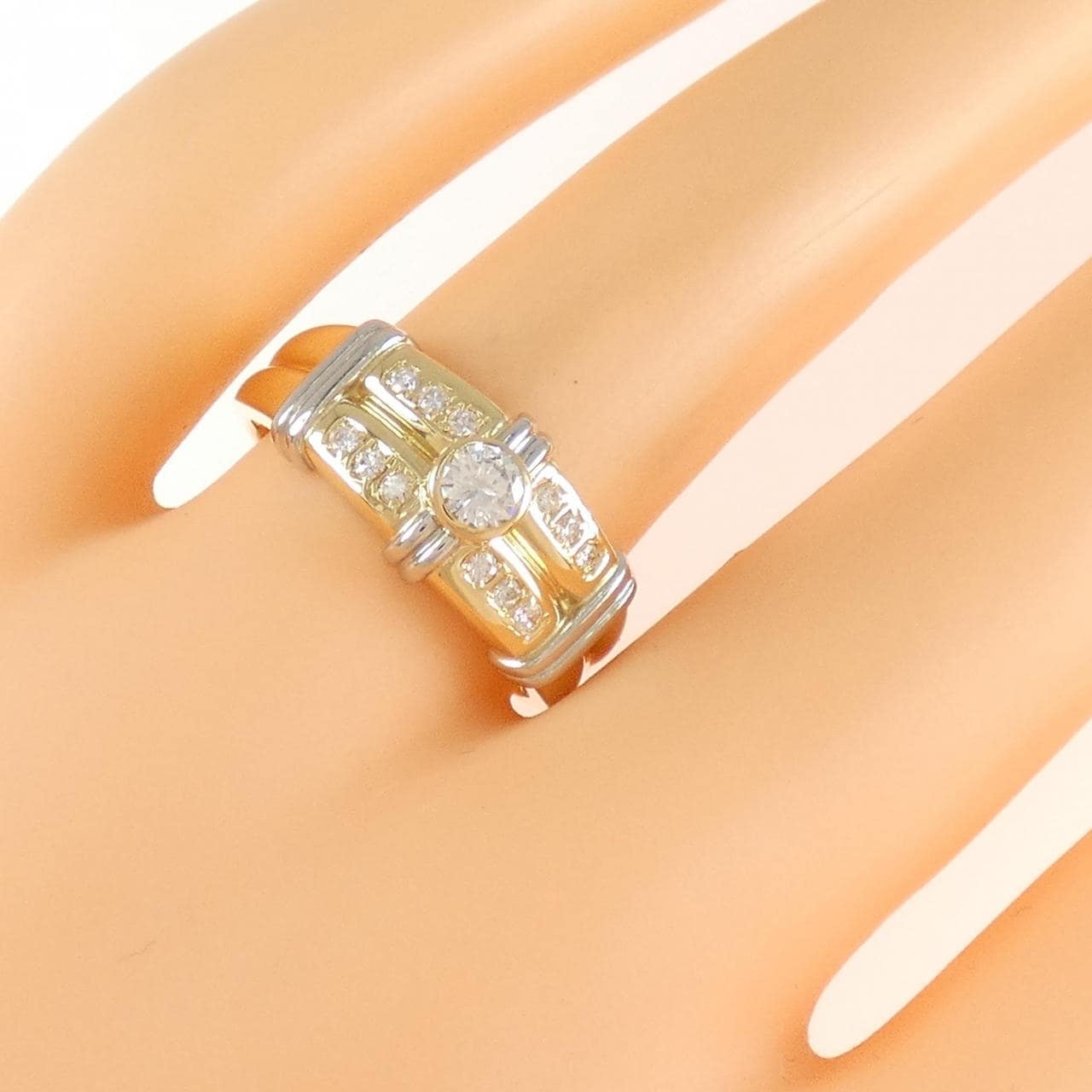 K18YG/PT900 ダイヤモンド リング 0.15CT