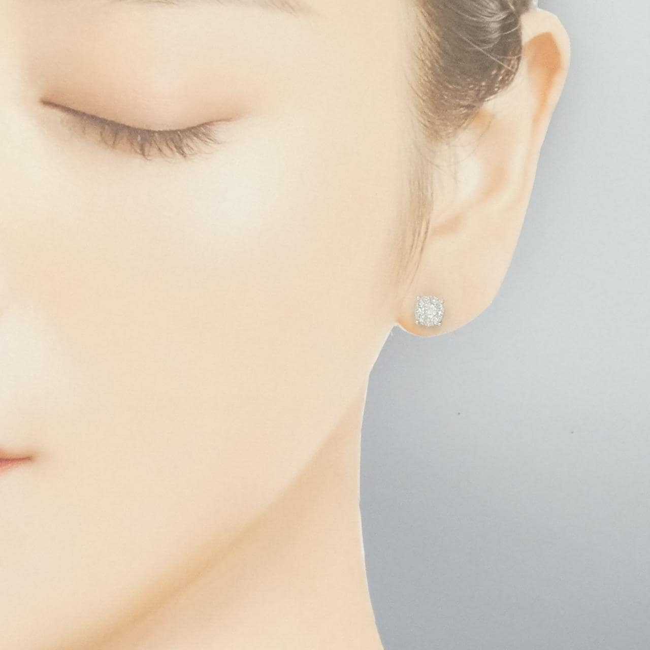 K18WG ダイヤモンド ピアス 0.44CT