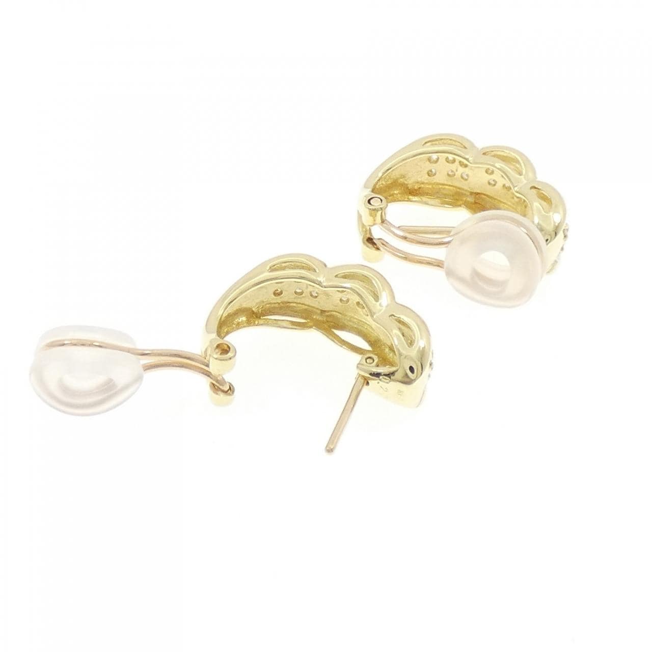 K18YG钻石耳环/耳夹，0.44克拉