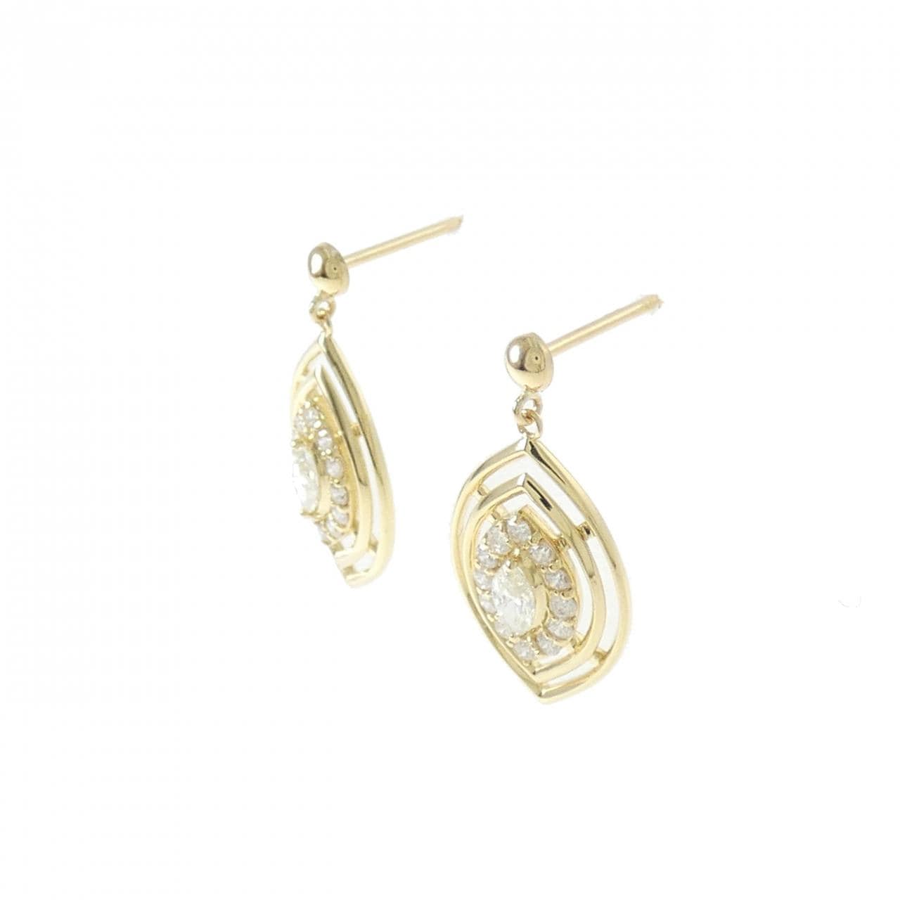 【新品】K18YG ダイヤモンド ピアス 0.32CT