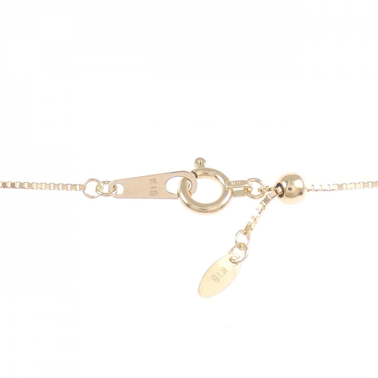 K18PG バタフライ×フラワー カラーストーン ネックレス