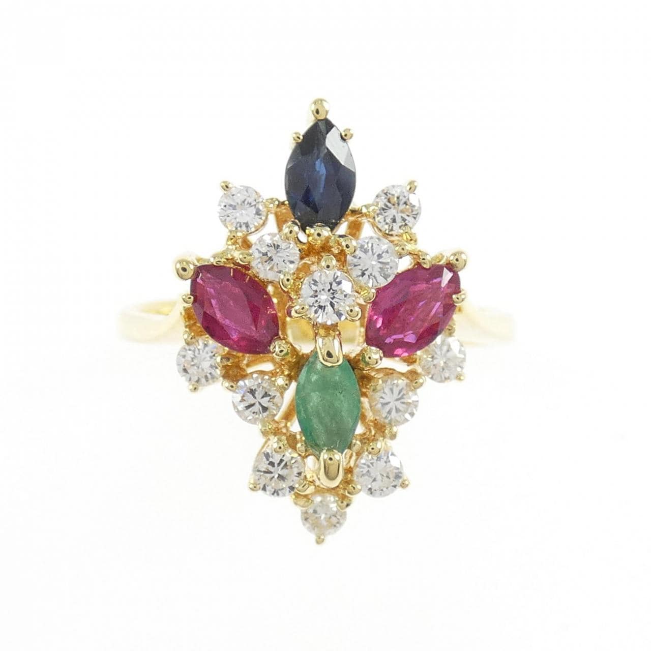 750YG カラーストーン リング