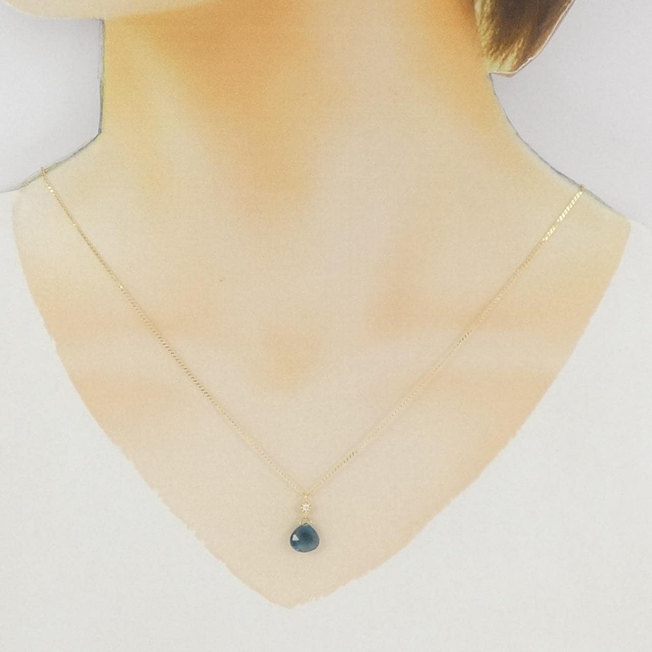 K18YG ブルートパーズ ネックレス