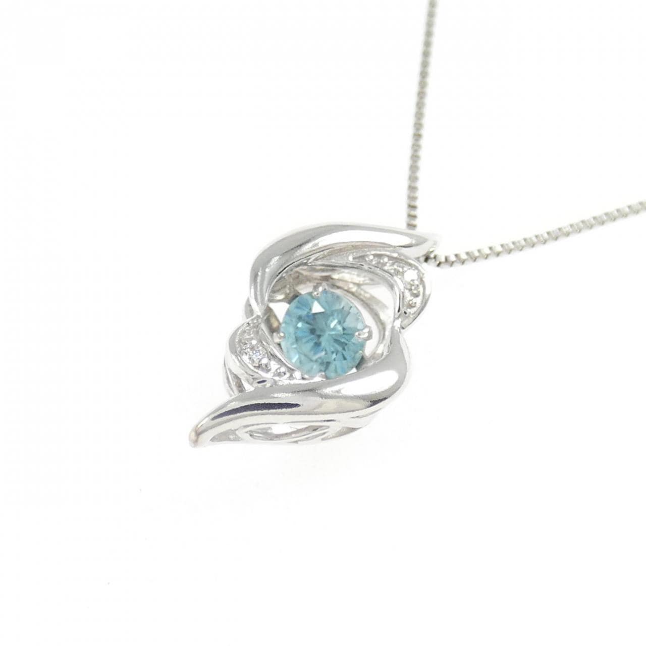 K18WG ジルコン ネックレス 0.30CT