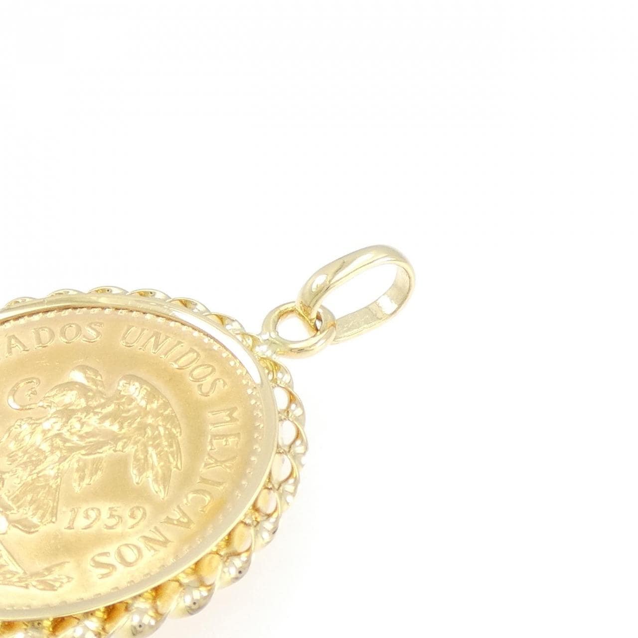 K18YG(枠) コイン ペンダント