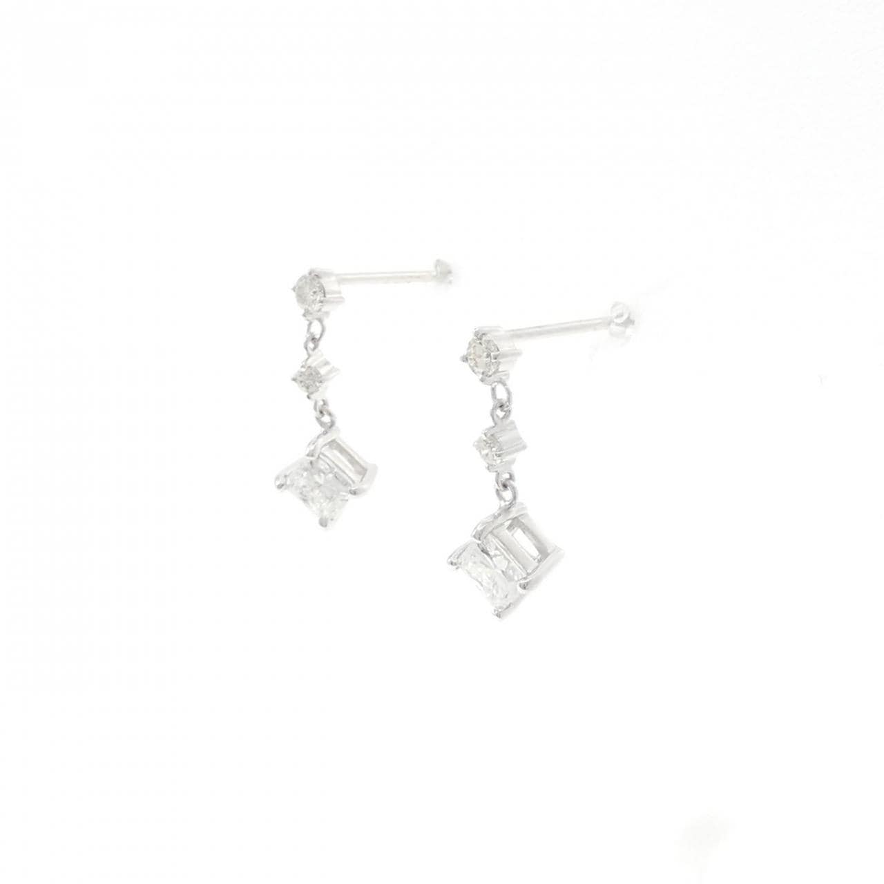 K18WG ダイヤモンド ピアス 0.612CT