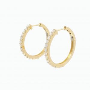 【新品】K18YG フープ ダイヤモンド ピアス 0.805CT