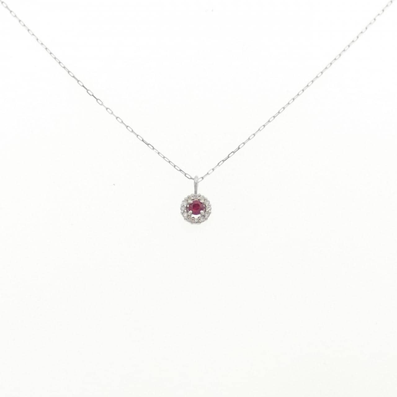 [新品] PT900 红宝石项链 0.04CT