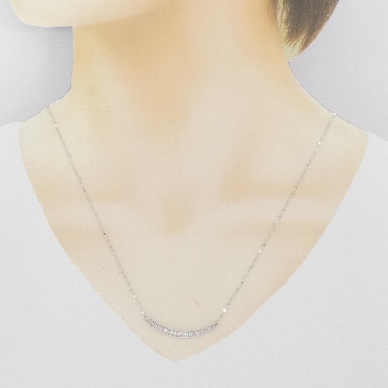 K18WG ダイヤモンド ネックレス 0.25CT