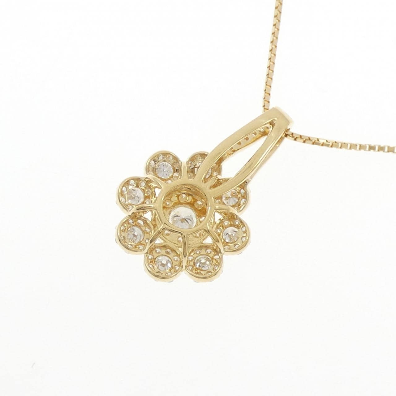 K18YG フラワー ダイヤモンド ネックレス 2.00CT