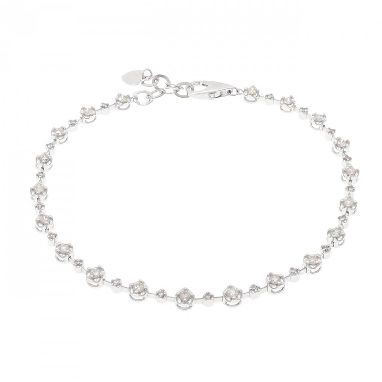 K18WG ダイヤモンド ブレスレット 0.85CT