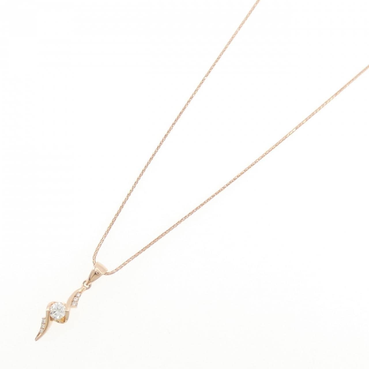 750PG ダイヤモンド ネックレス 0.136CT