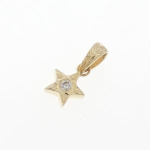 14KYG スター ダイヤモンド ペンダント 0.03CT