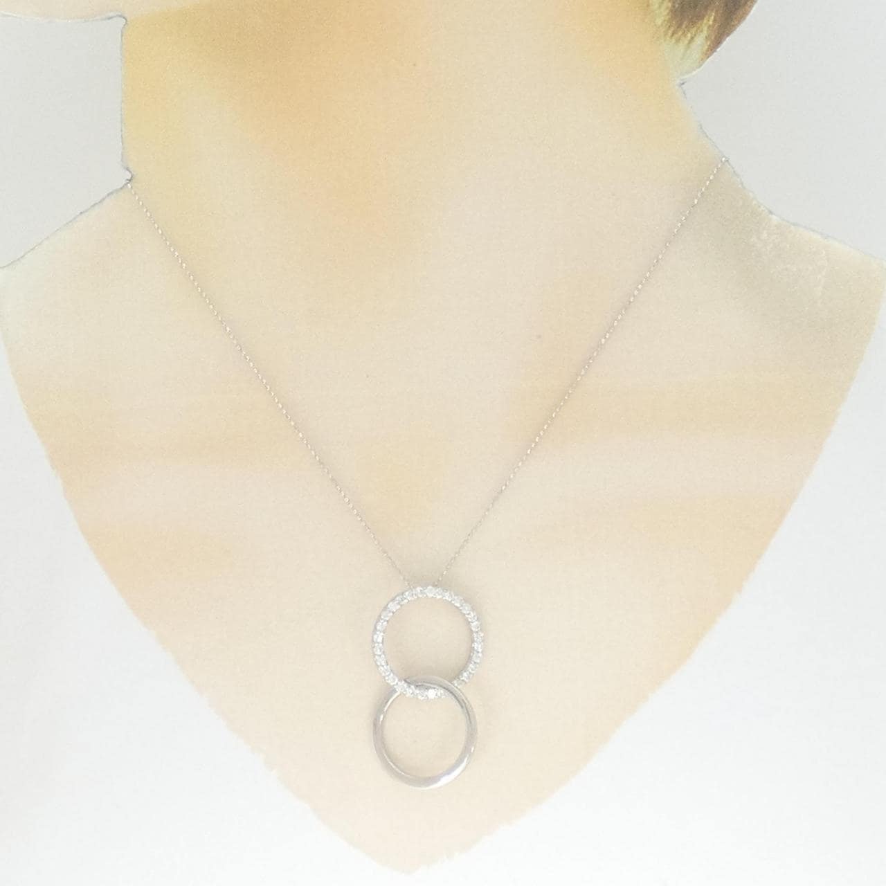 K18WG/750WG ダイヤモンド ネックレス 0.65CT