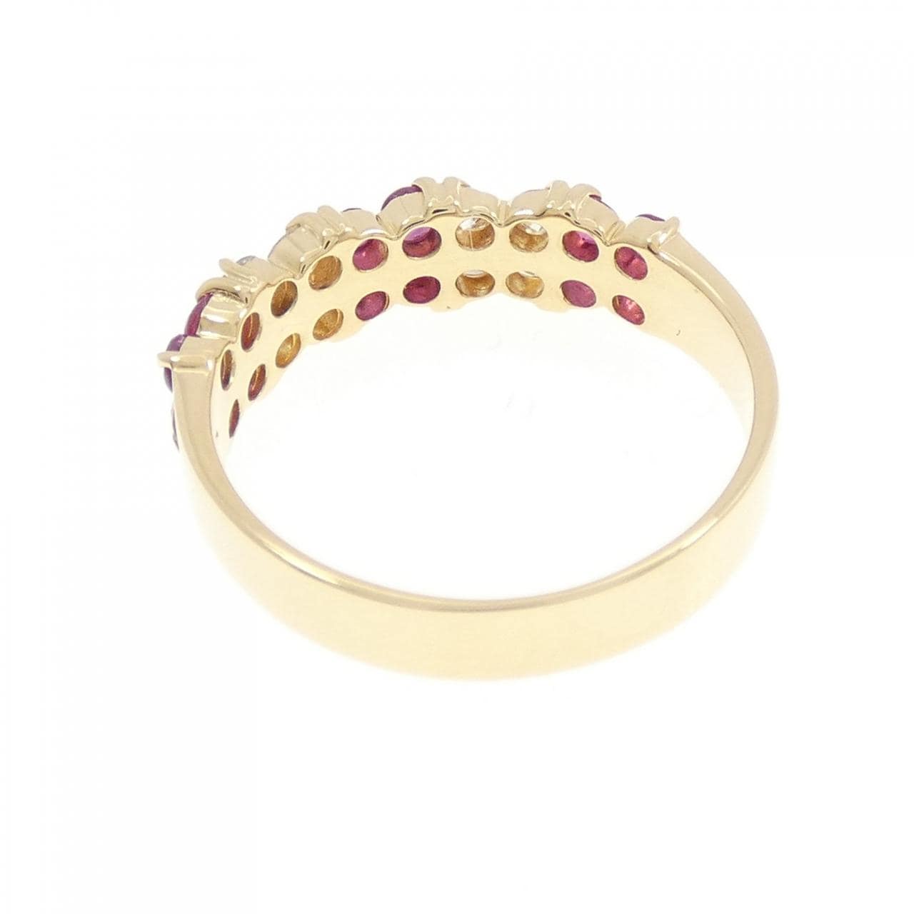 K18YG フラワー ルビー リング