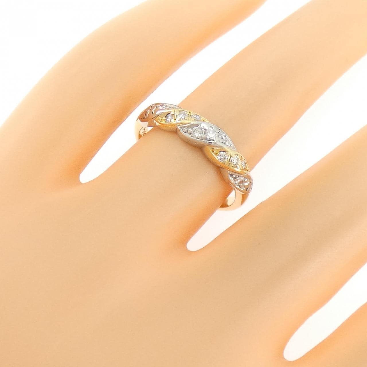 K18YG/PT900 ダイヤモンド リング 0.20CT