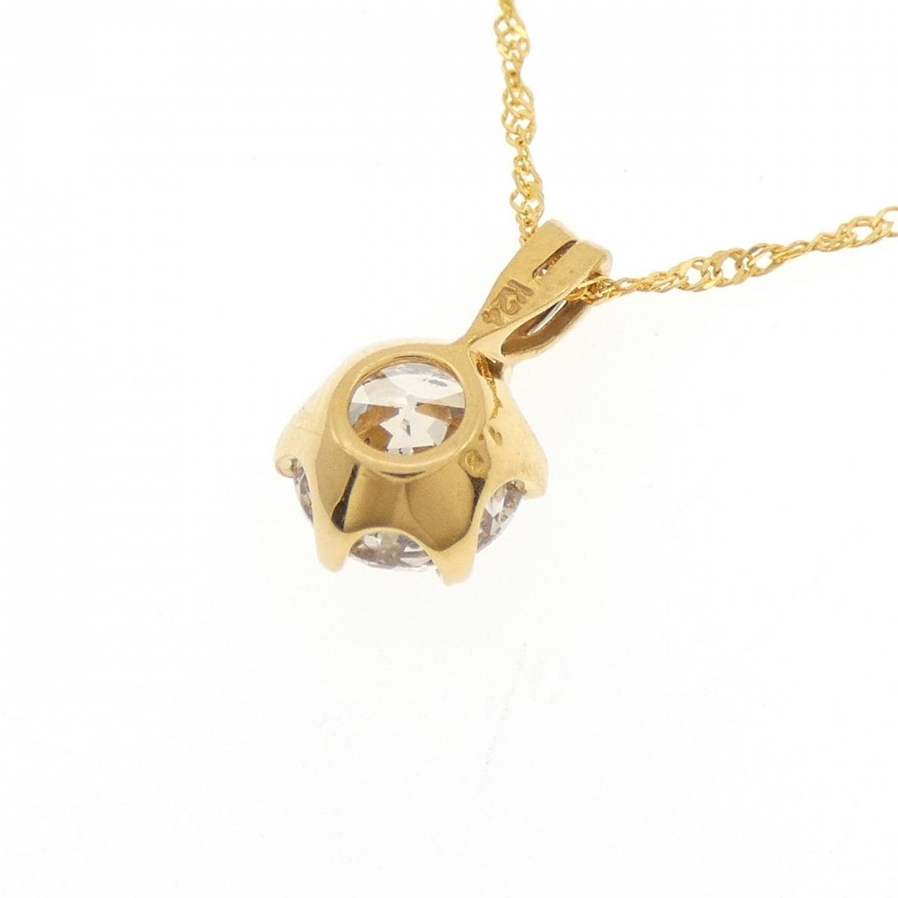 K24YG ソリティア ダイヤモンド ネックレス 1.5CT