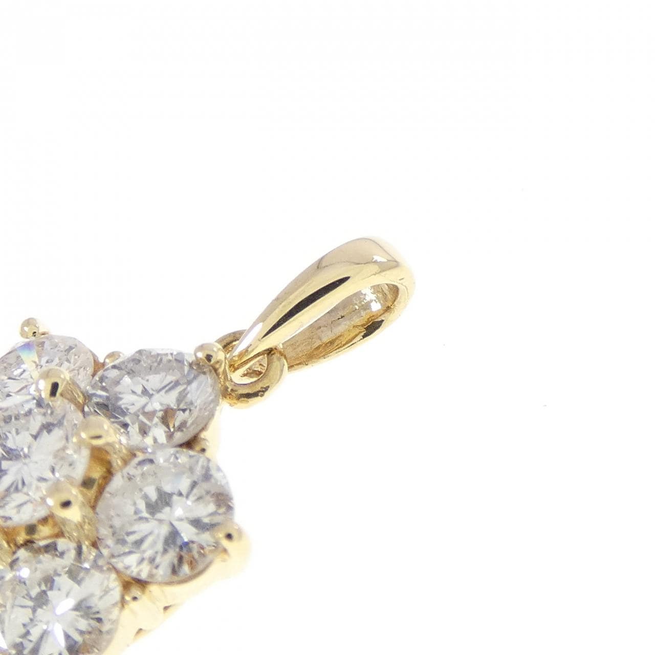 K18YG フラワー ダイヤモンド ペンダント 1.02CT