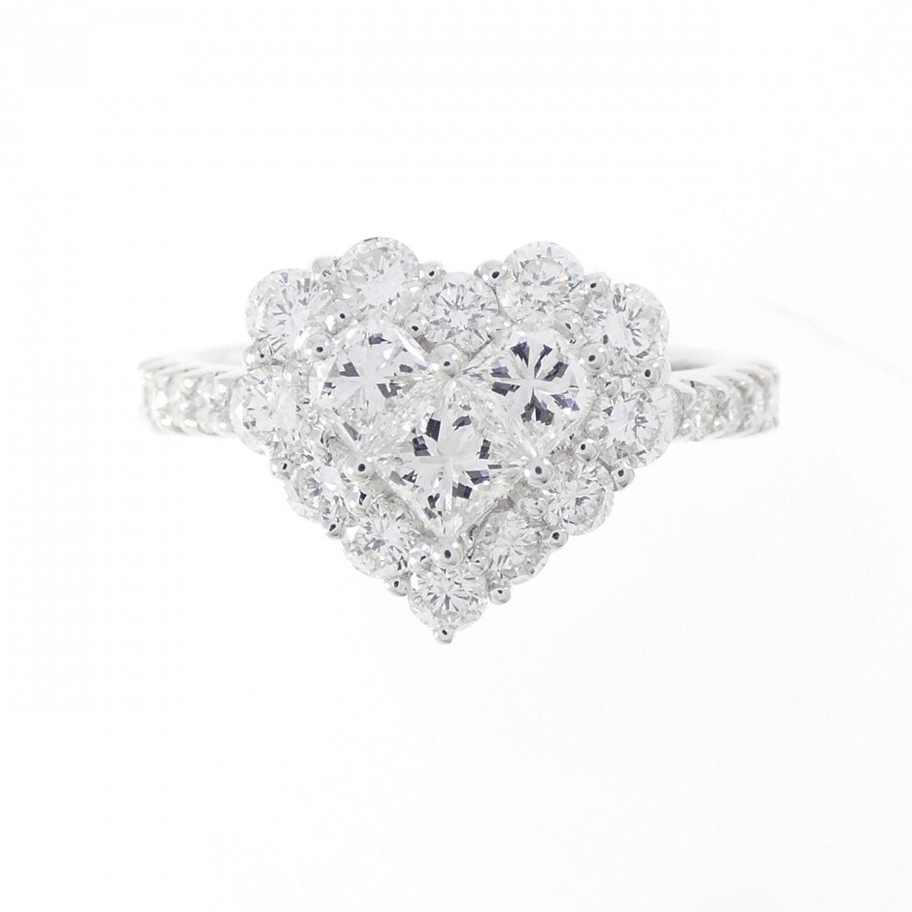 18KWG ハート ダイヤモンド リング 1.17CT