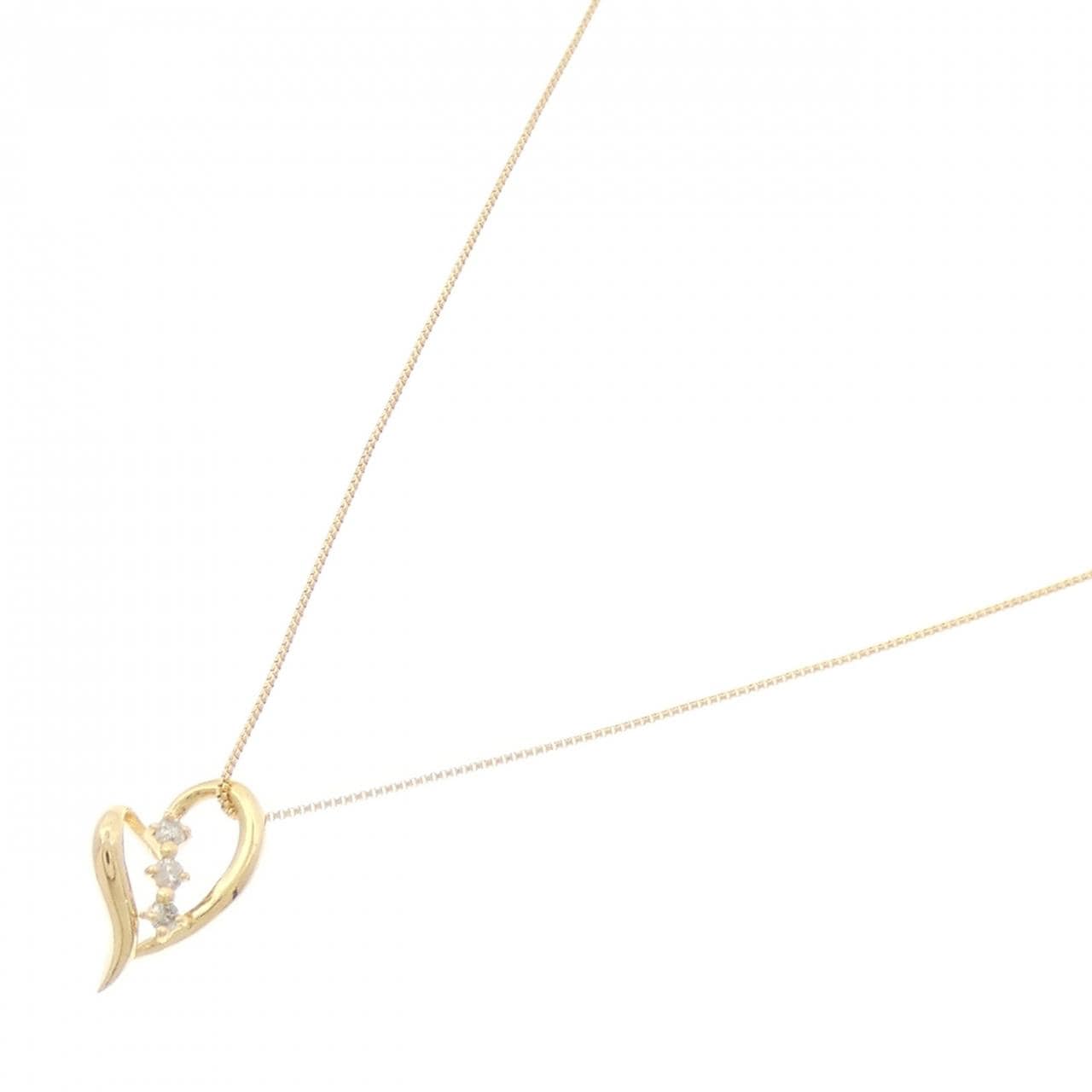 K18YG ハート ダイヤモンド ネックレス 0.04CT