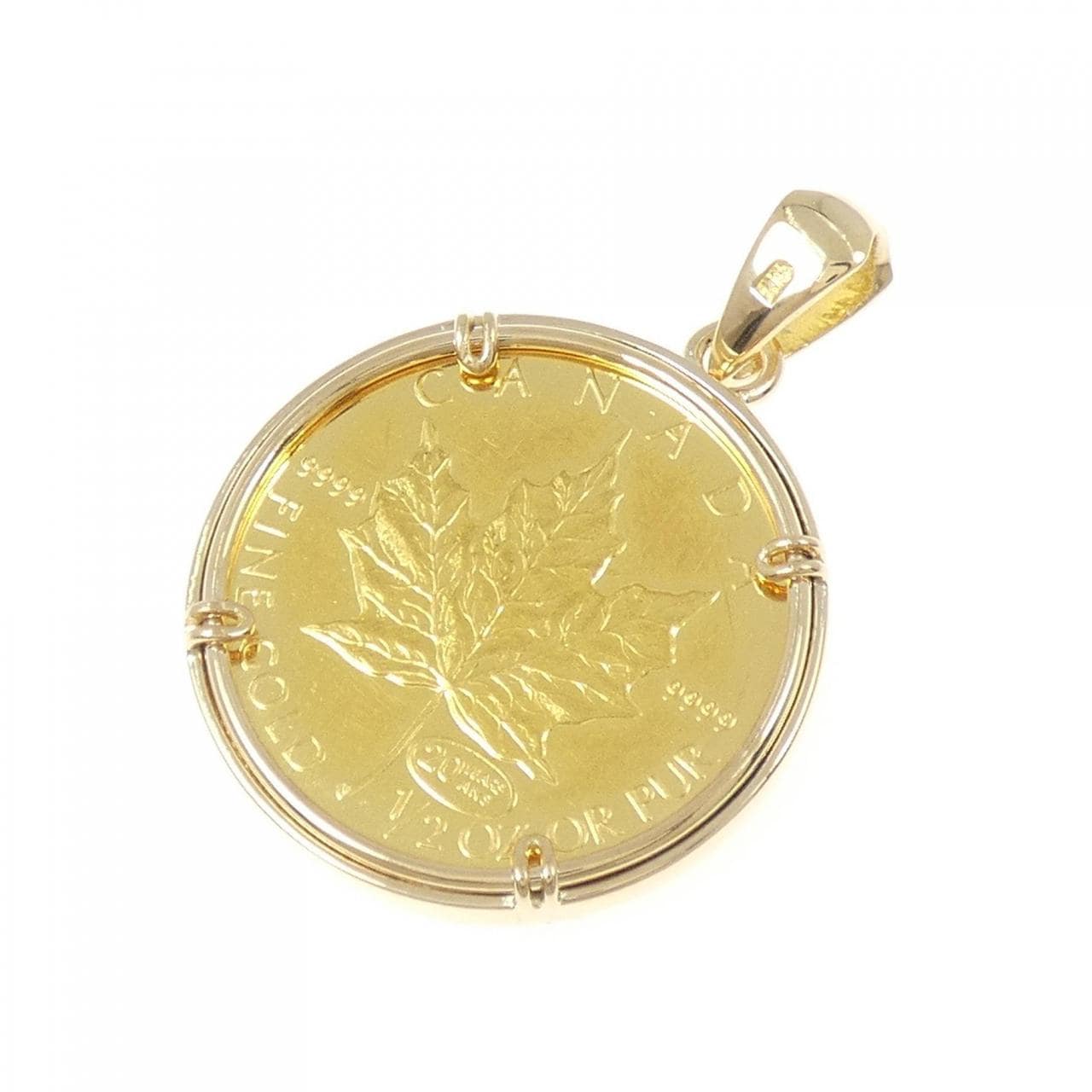 K18YG(枠) コイン ペンダント