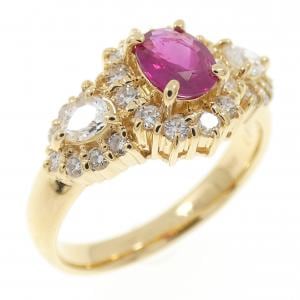 K18YG ルビー リング 0.47CT