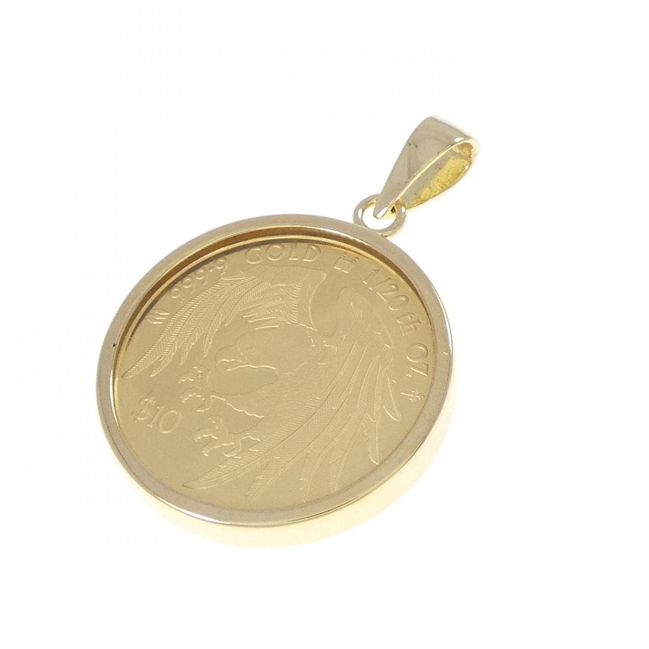 K18YG(枠) コイン ペンダント