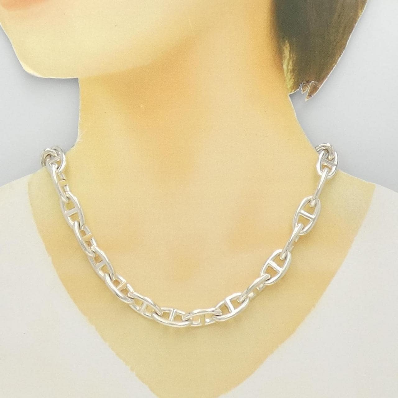 Hermes Gold Chain D'Ancre Long Link Necklace | Steven Fox Jewelry