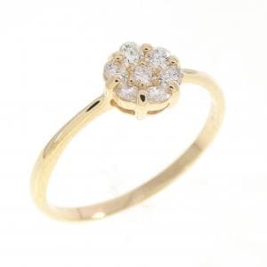 【リメイク】K18YG フラワー ダイヤモンド リング 0.20CT