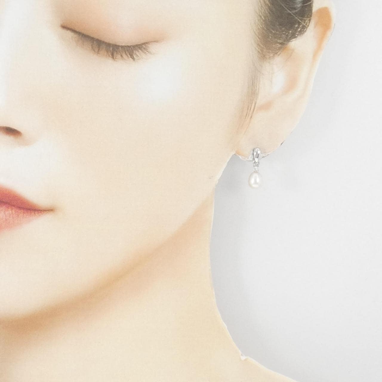 K14WG 淡水パール イヤリング