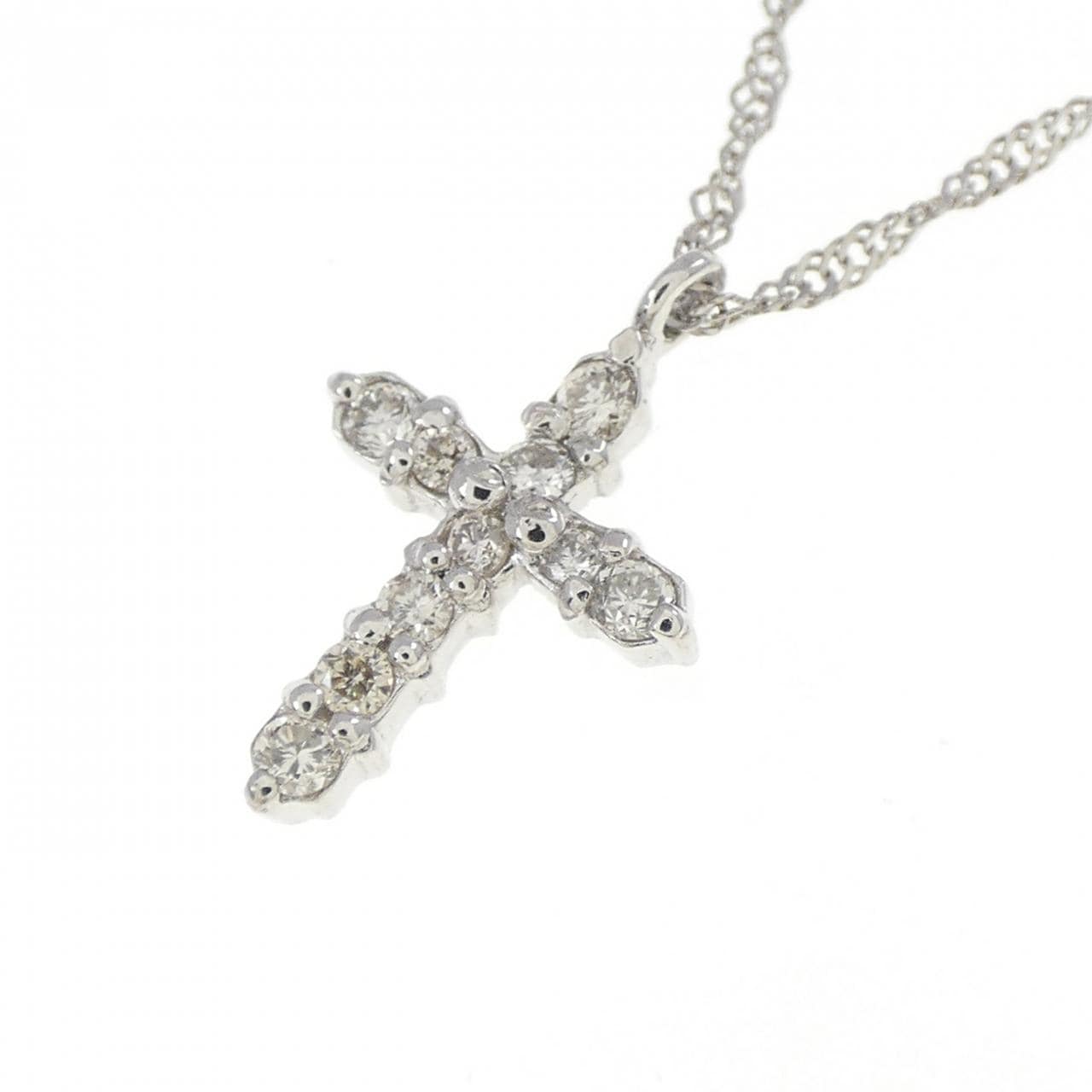 PT850 クロス ダイヤモンド ネックレス 0.1CT
