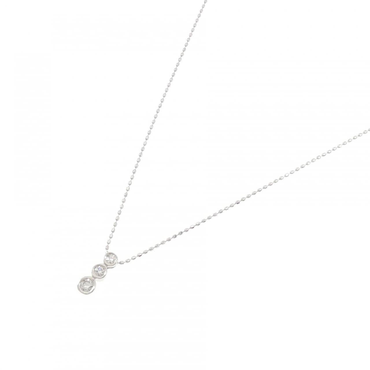 K18WG ダイヤモンド ネックレス 0.13CT