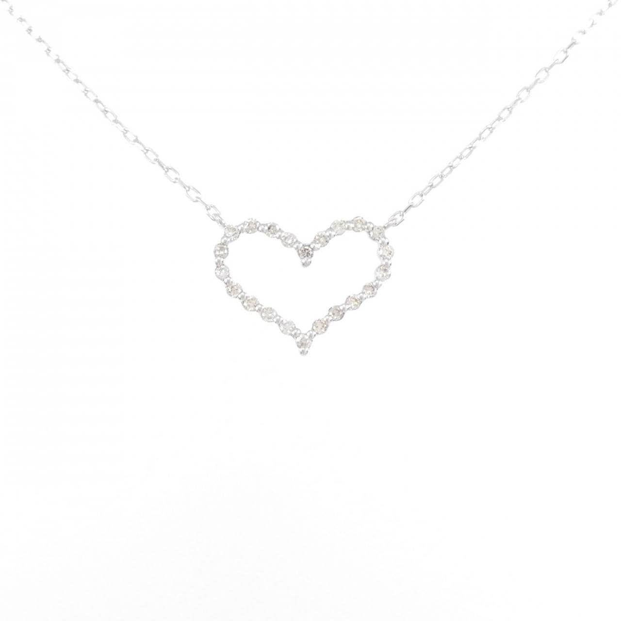 K10WG ハート ダイヤモンド ネックレス 0.22CT