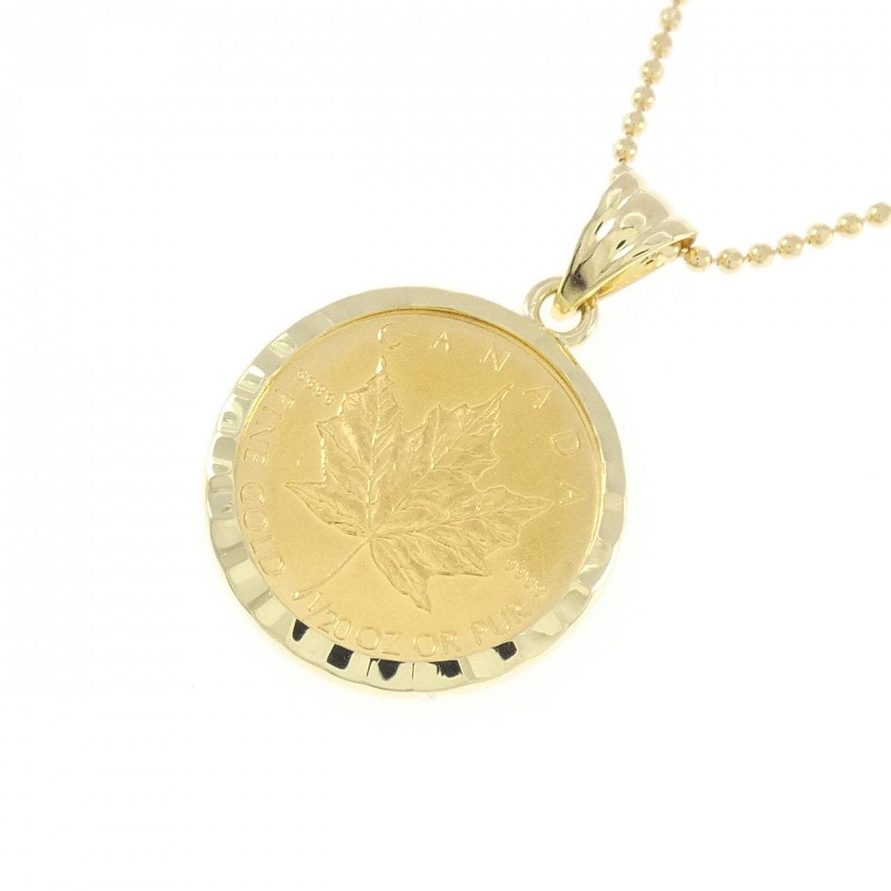 18KYG/750YG(frame) coin necklace