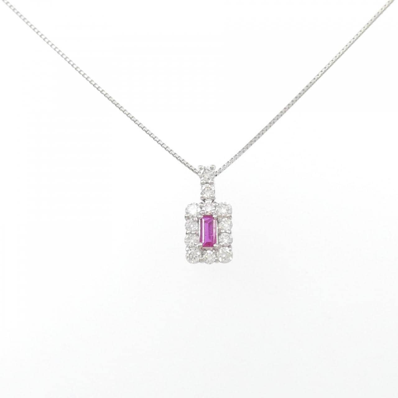 [BRAND NEW] PT Ruby Necklace 0.12CT
